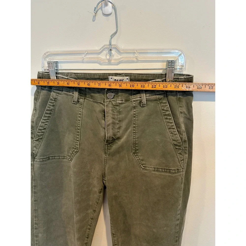 PAIGE Mayslie Jogger Pants Olive Green Utility Slim Stretch Size 28